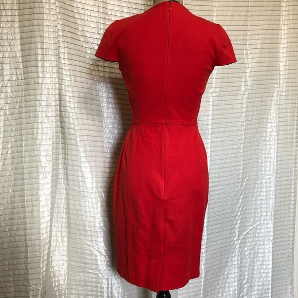 🌈Banana Republic Sz 4 Sloan Red Vermillion Sheath - Picture 6 of 8